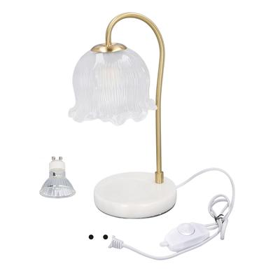 Kerzenwärmer Lampe Glas Marmor Dimmbar Elektrischer Duftkerzen Schmelzer mit 2 Glühbirnen für
