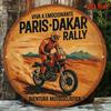 Vintage Paříž-Dakar Rally Trofej Kovová Deska x Palec Retro Garážová Dekorace