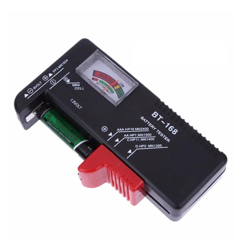 1Pcs BT-168 Digital Battery Tester LCD Display Voltage Meter AA/AAA/C/D/9V/1.5V Button Cell Battery Capacity Check Detector