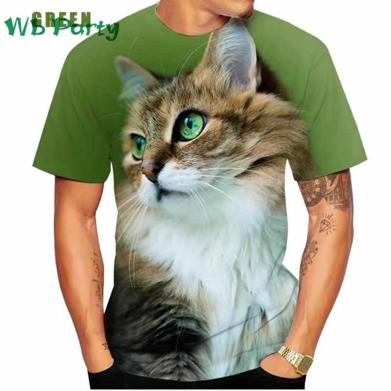 

Мужская футболка с принтом животных и кошек Мужская одежда Футболки для мужчин Футболка с коротким рукавом Забавная футболка с принтом кошек Футболка большого размера Летние футболки 6XL