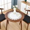Elegant White Lace Jacquard Round Doily Tablecloth Table Topper Decoration Cover for Home Dresser Scarf and Table Centerpiece 24 Inch