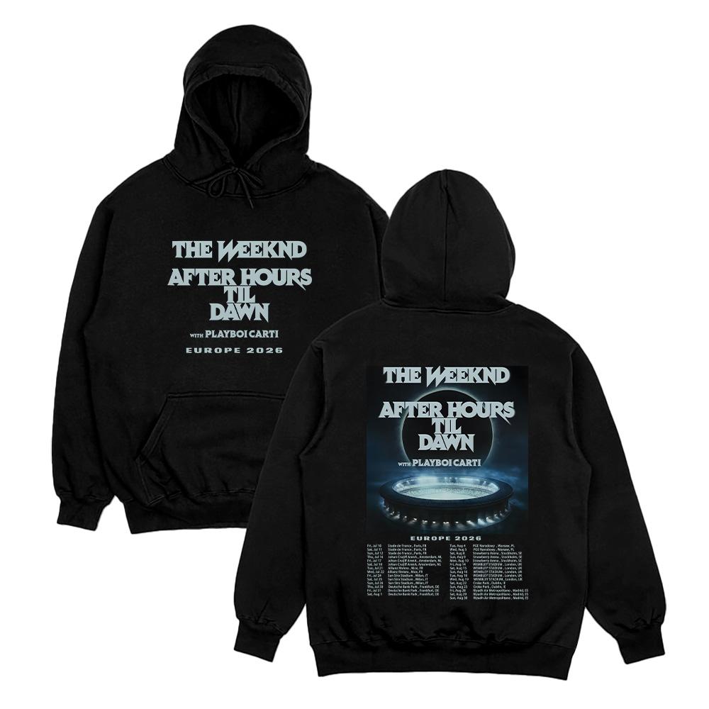 TheWeeknd Tour Hoodie After Hours Til Dawn Europe 2026 Print Pullover Men Women Streetwear Fashion Oversized Hip Hop Sweatshirt