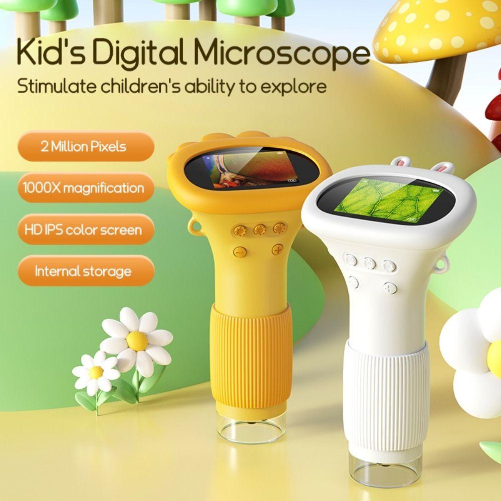 

1000X Digital Microscopes Equipment IPS Screen Portable Microscopes Laboratory жовтий
