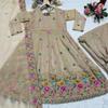 Women's Floral Embroidered Anarkali Set with Sheer Dupatta