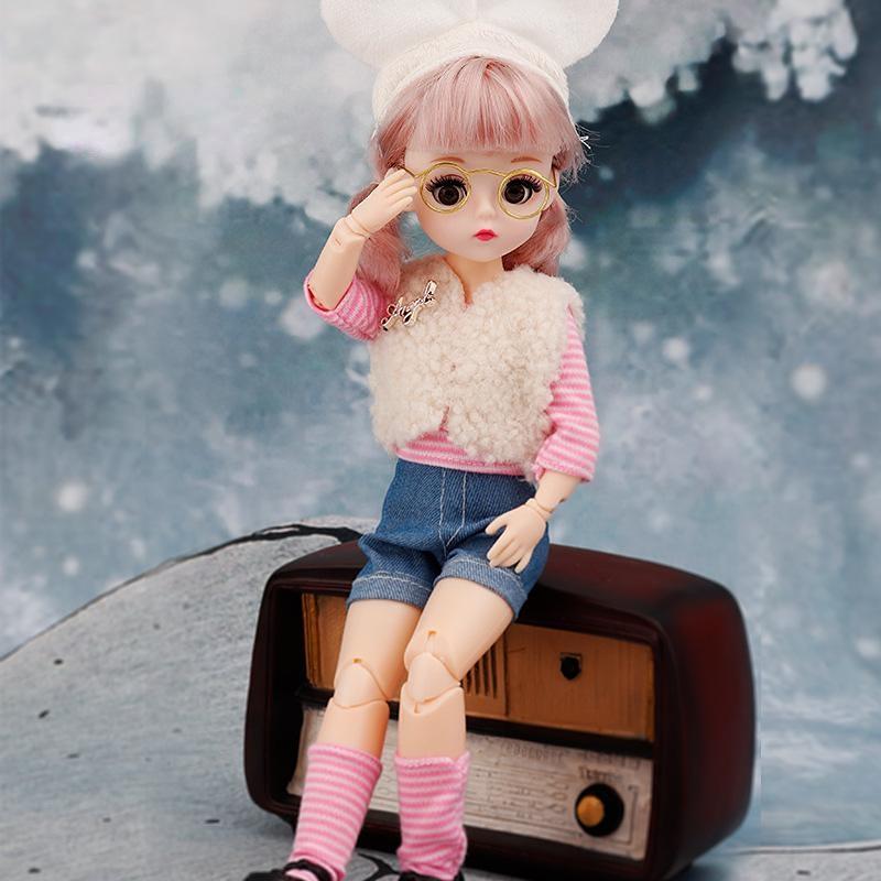 30 CM Mini Mobile 23 Bambole Snodate Ragazze Giocattolo 3D Grandi Occhi BJD Principessa Abiti Completi Collezione di Abiti Per Bambini Regalo bambola