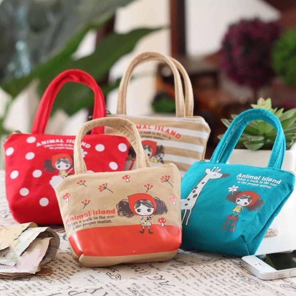 Bag Data Line Storage Bag Cartoon Coin Purse Bear Lipstick Cosmetic Bag Mini Canvas Handbag