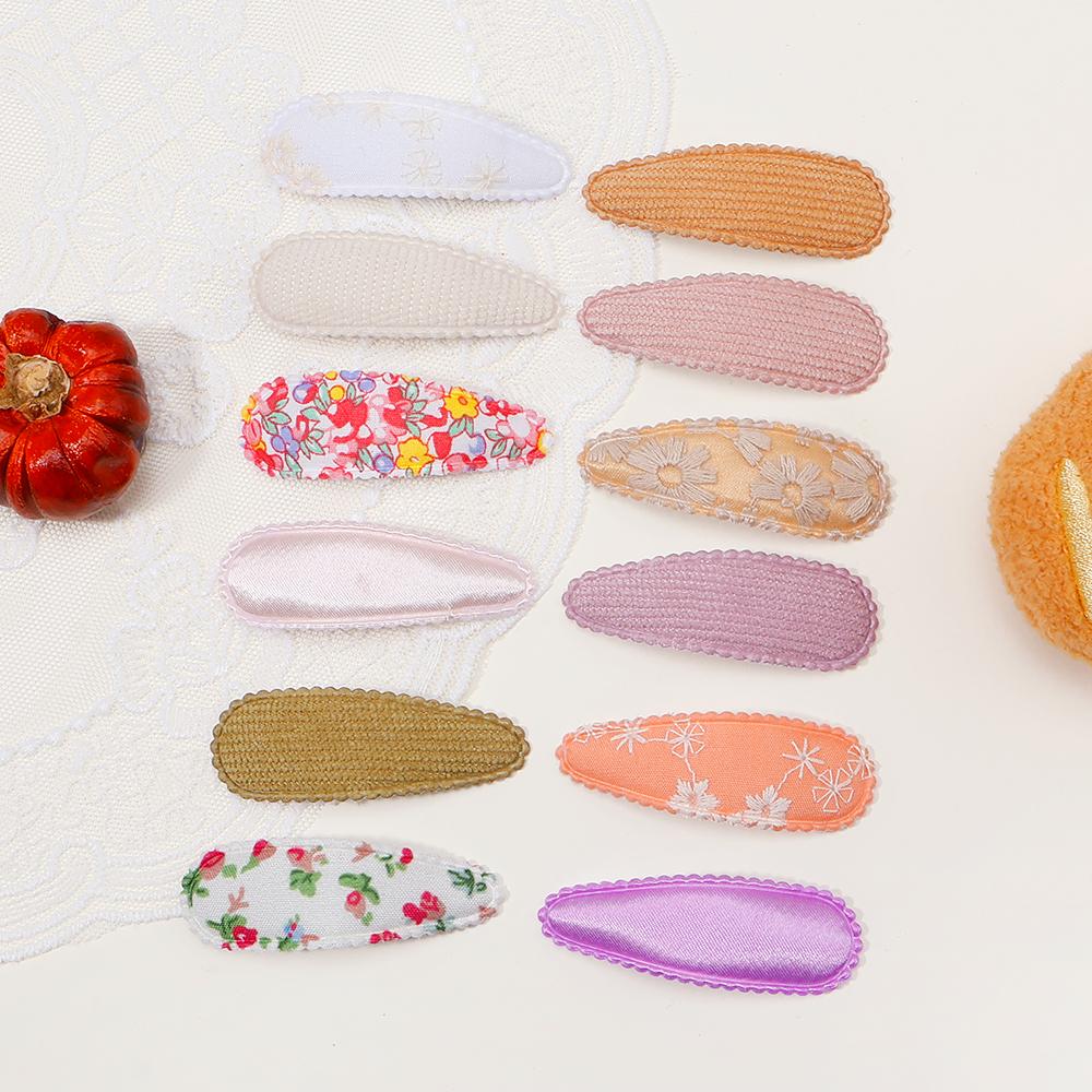 2/4/6Pcs/Lot Hair Clip New Print Cotton Alloy Hair Bow Snap Set Fabric Plaid Hairpins Girls Kids Headwear Baby Hair Accessories