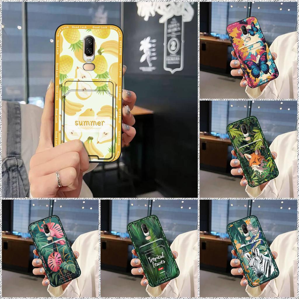 Dirt-resistant Shockproof Phone Case For OnePlus 6/1+6 Full wrap Cartoon protective Soft case Cute Durable Card slot TPU