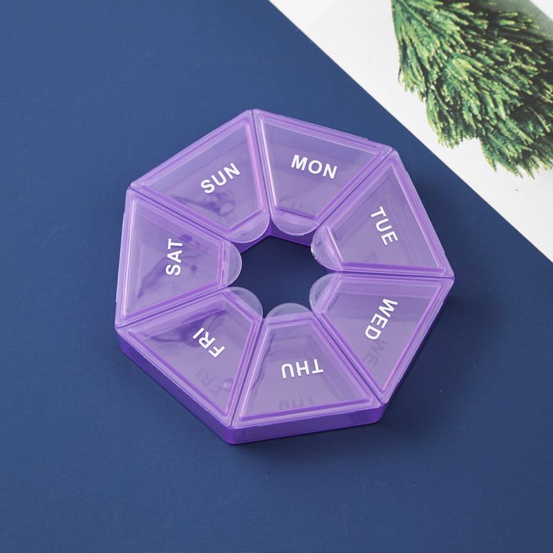 Portable 7-Day Pill Organizer with Easy-Open Compartments for Travel