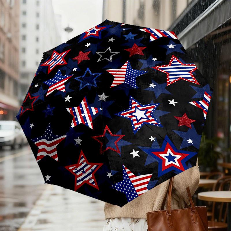 1pc Stars Patriotic Pattern Umbrella Design Automatic Opening and Closing Umbrella, High-quality Travel Umbrella,  C1128119