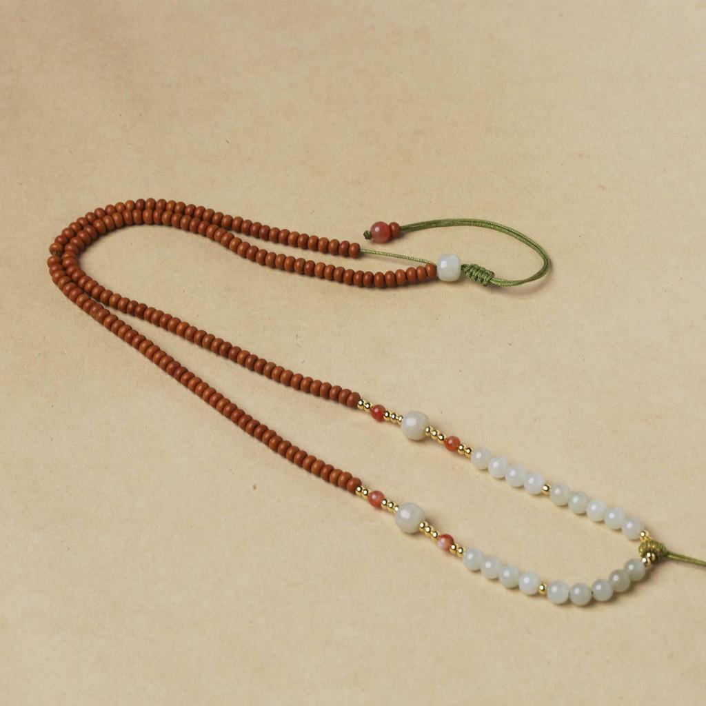 Handmade Woven Lanyard with Hetian Jade Accessories