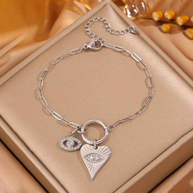 Korean Fashion Titanium Steel Diamond Inlaid Women's Luxury Bracelet
