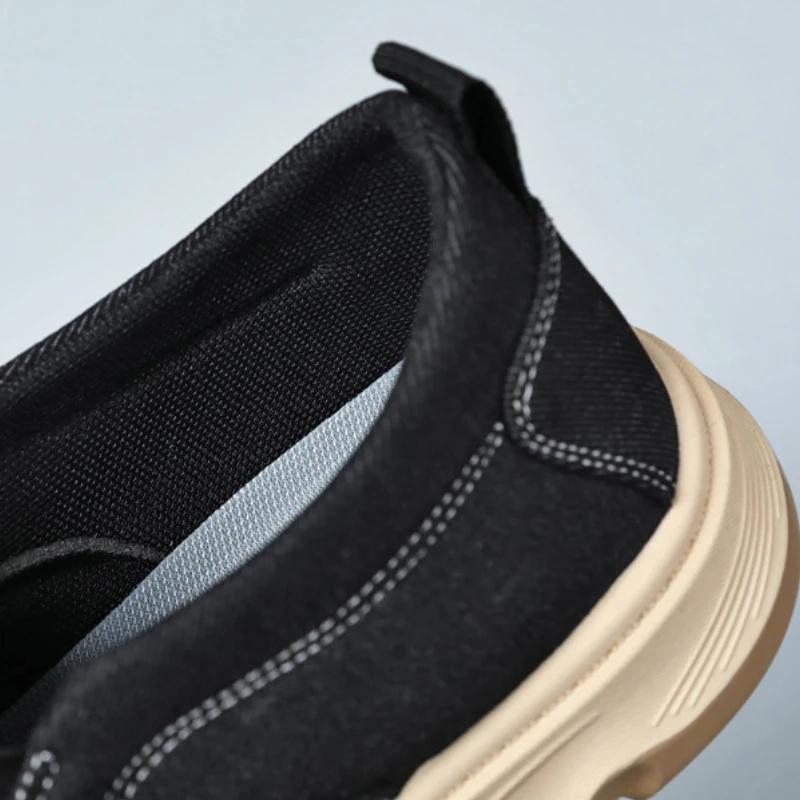 Fashion Men Canvas Shoes Fashion Breathable Casual Shoes for Men Light Non-slip Loafers Outdoor Non-slip Walking Shoes Men Sneakers New