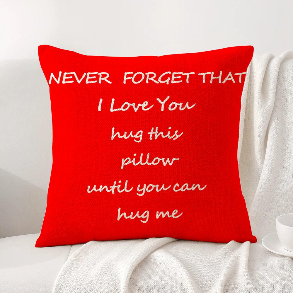 Funny Hug Me Cushion Cover Natural Linen Organic Fabric Double-Sided Printing Sofa Home Decor Gift Pillow Cover