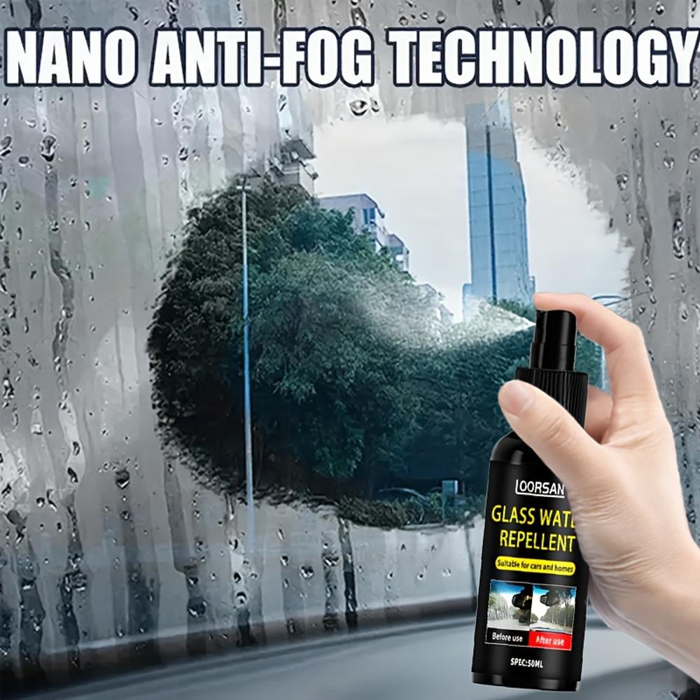 Car Glass Anti-Fog Spray, Suitable for Car Windows and Glasses - Long-Lasting Fog Prevention, Enhances Rearview Mirror Visibilit