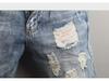 Men's Slim Korean Style Light-Colored Ripped Denim Shorts - Summer Breeches with Raw Edges
