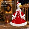 Decorative Polyester Goose Outfit Winter Porch Plush Outfit, Christmas Button-up Dress Cape and Hat for Garden Statue Accessories Holiday Patio