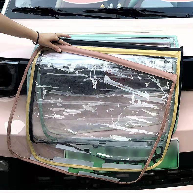 Electric Car Charger Rain Cover with Magnetic Strip - Transparent, Multi-Color Options