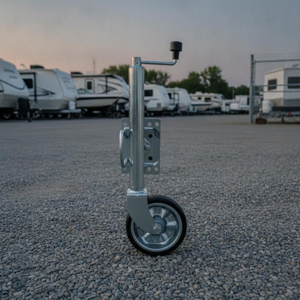 Trailer Support Wheel with Bracket Heavy-Duty Jack Rust-Resistant