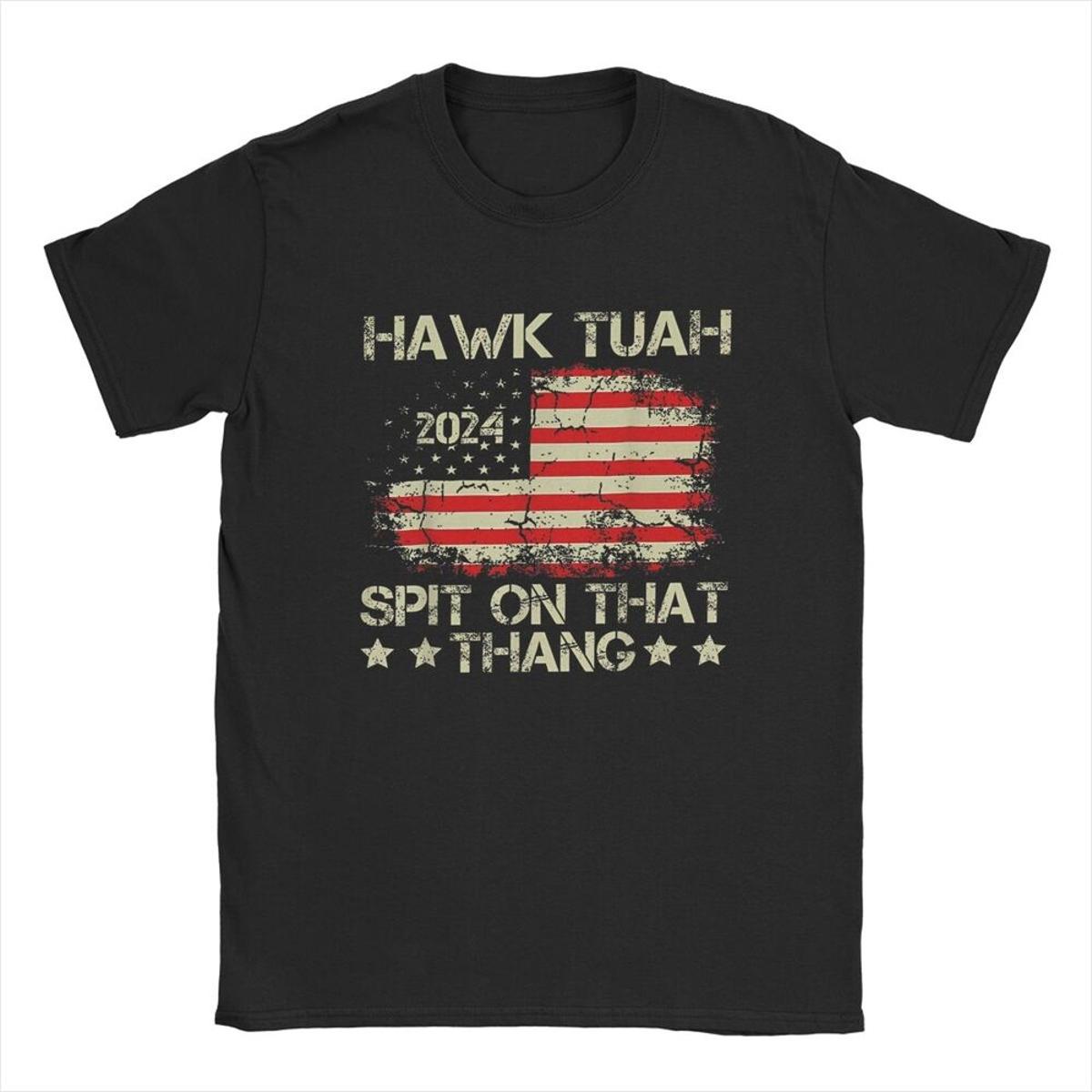 

Men T-Shirt Hawk Tuah 24 Spit On That Thang Casual 100% Cotton Tee Shirt Short Sleeve hawks T Shirt Crewneck Clothes 4XL 4XL