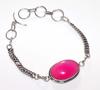 Most Beautiful Pink Chalcedony 925 Silver Plated Bracelet 9" Most Beautiful T9D76