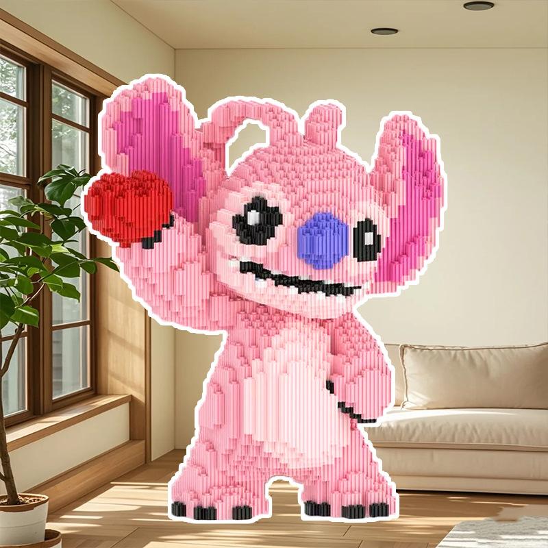 Cool Joker Stitch Magic Building Block Kawaii Baby Stitch Angel Model Halloween Stitch Assembled Bricks Toy For Kids Santa Gift