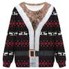 Pullover Funny Christmas Sweatshirt For Men Women 3D Print Ugly Chest Hair Christmas Party Hoodie Men's Xmas Sweater Clothes
