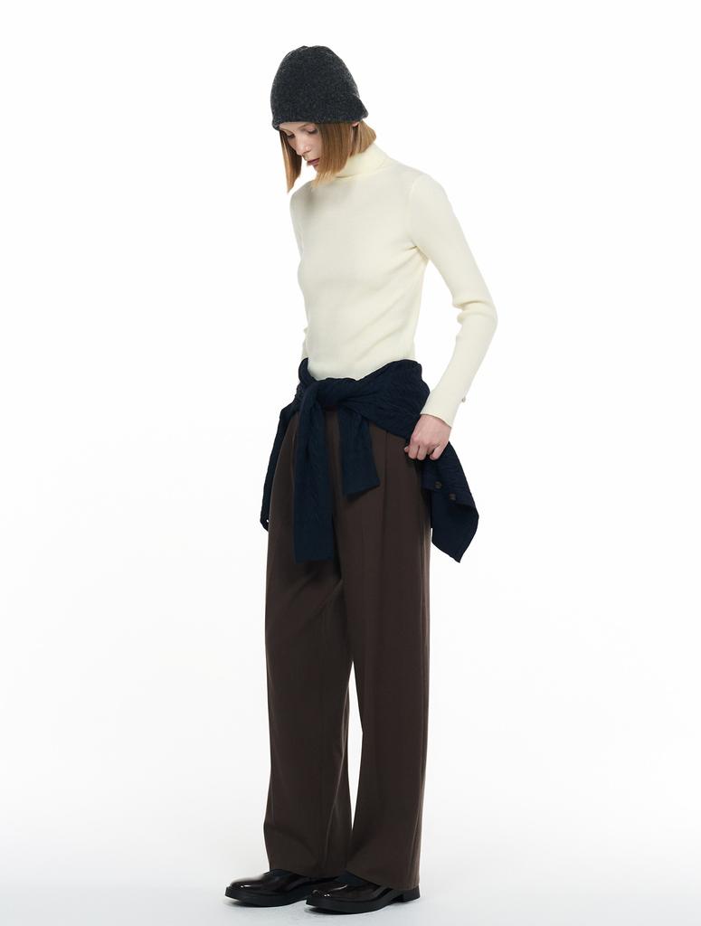 GENERALIDEA Ribbed Turtleneck Pullover [Ivory] / Wbd4L05547