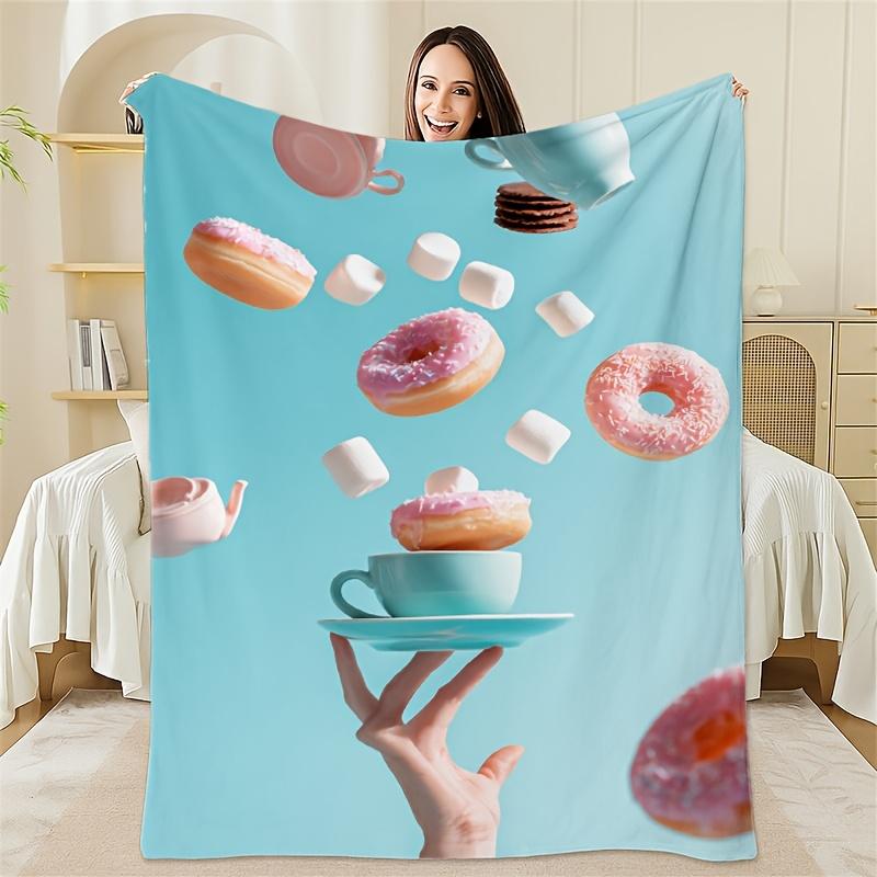 

Floating dessert patterns Flannel printed blanket suitable for all seasons suitable for living room office sofa and travel 75x100cm