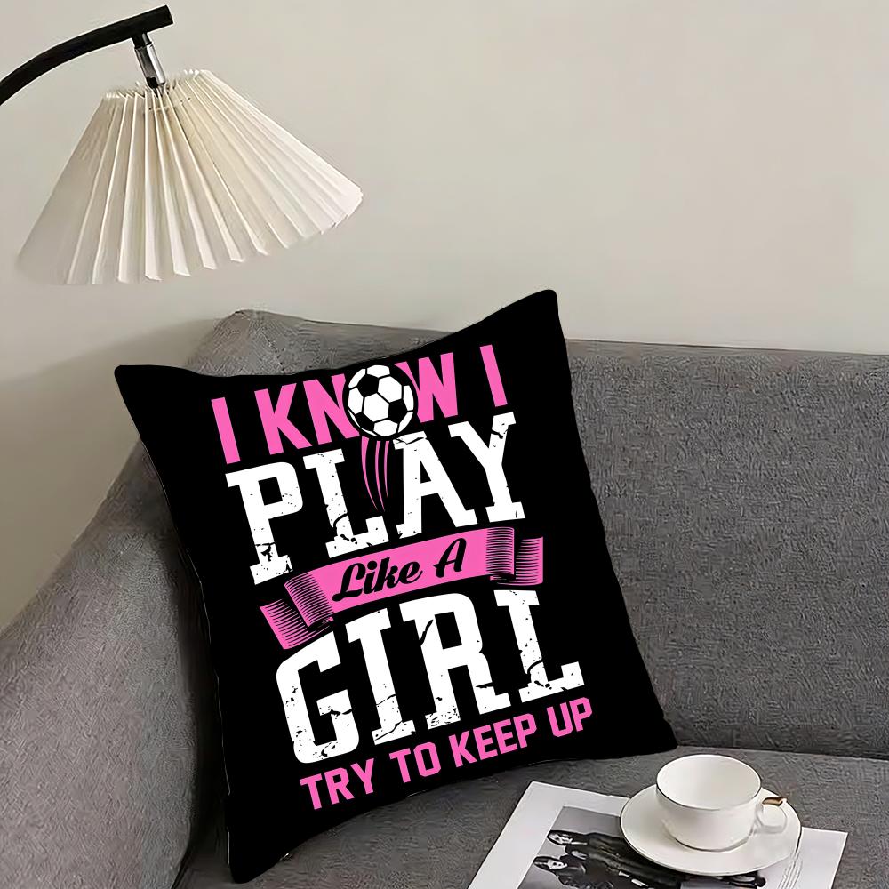 Soccer Lover Football Cushion Cover Elegant Comfort Pillowcase Sofa Bed Doublesided Printed Invisible Zipper Home Decor