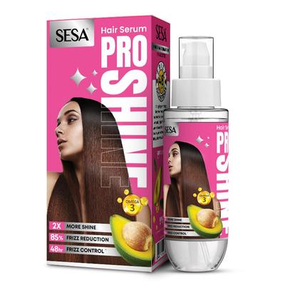 Pro Shine Haarserum für Frauen 100ml 2X Glanz Frizzfrei 48H Glänzendes Finish Für Trockenes Raues Haar Mit Avocado & Omega 3