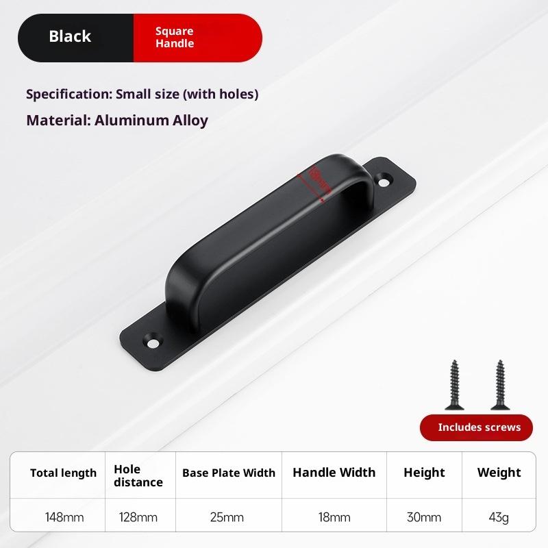 Aluminum Alloy Handle Glass Sliding Door Window Drawer Wardrobe Drill-free Push-pull Bathroom Sticker Door Handle