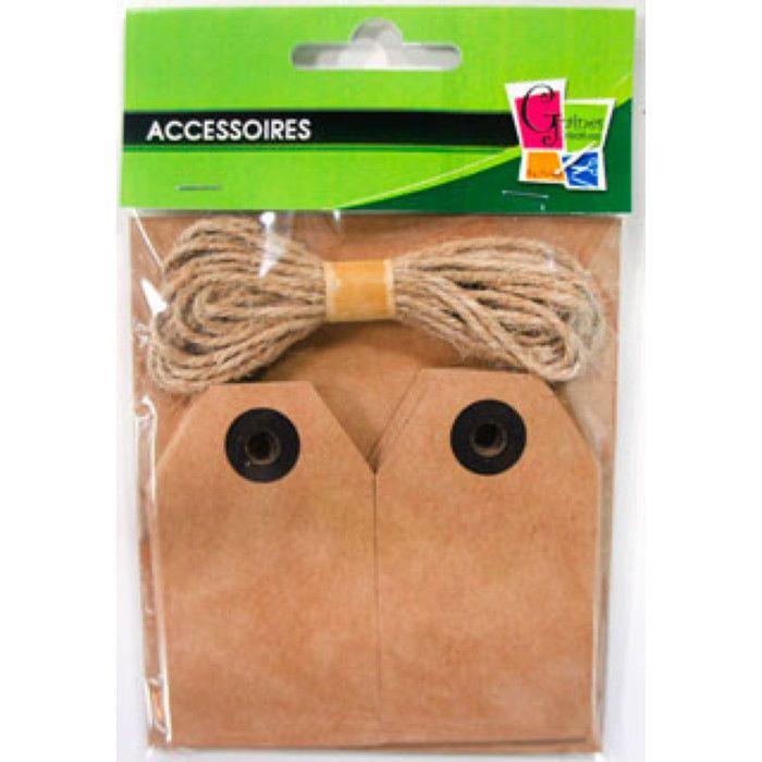 Étiquettes kraft - GRAINE CREATIVE - 80 x 45 mm - Marron - Mixte - 20 pièces