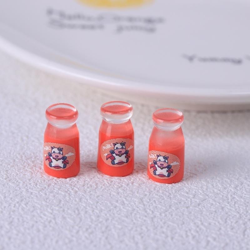 10Pcs Cute Simulation Transparent Milk Bottle Dollhouse Toys Miniature Ornaments Home Decoration Girly Resin Accessory Kids Gift