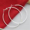 925 Sterling Silver Earrings Fashion Wave Pattern Big Earrings 5cm For Women 'S Wedding Jewelry Gifts