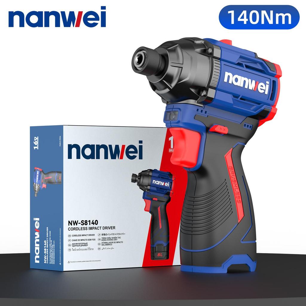 NANWEI 16V Electric Screwdriver 30,I70,140 Nm 3-speed Adjustment, 1/4 Inch, Maximum Speed 3450 Rpm