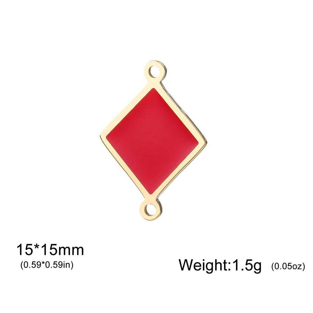Cazador Enamel Poker Cards Charms for Jewelry Making Stainless Steel Gold Color Spade Pendant for Necklace Bracelet Accessories