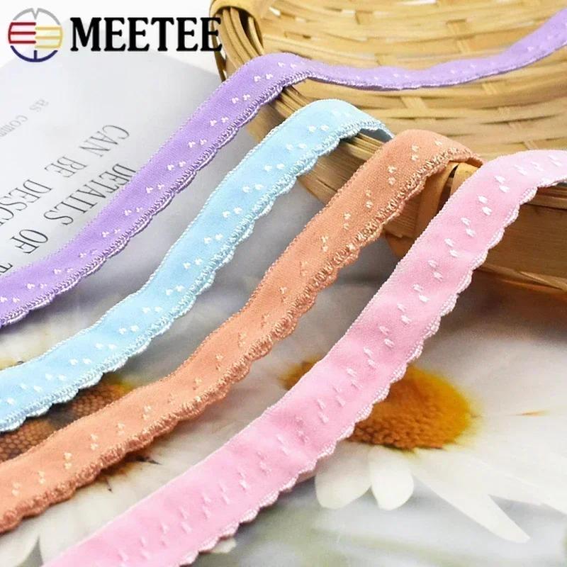 5/10/20M Meetee 11mm Cotton Elastic Band for Underwear Strap Stretch Webbing Tape Ribbon Double Layered Rubber Bands Accessories