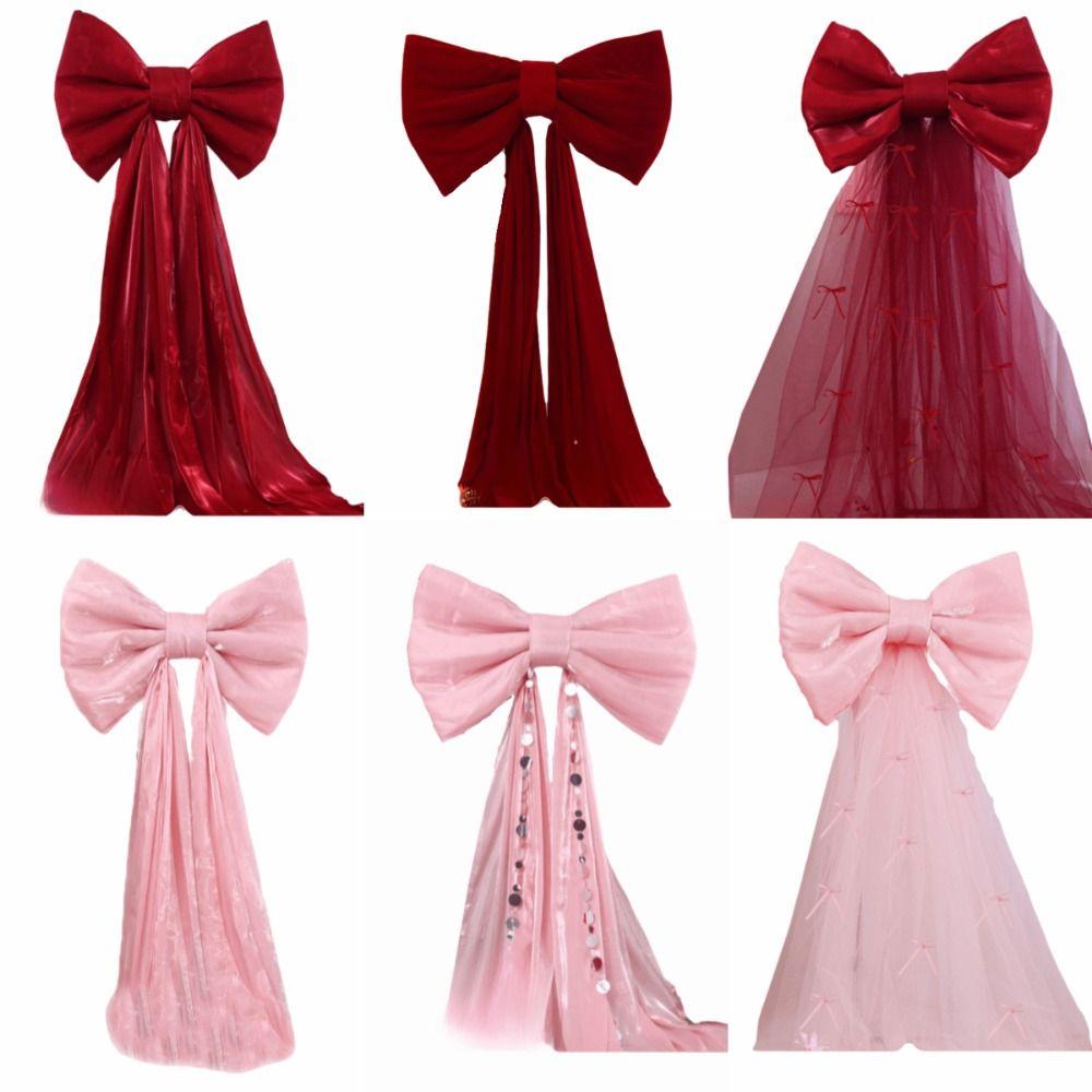 Bow 50x38cm Giant Bow Wall Backdrop Pink Iridescent Wine Red B Ribbon Wall Decoration Creative Design Giant Size Bow Wall Decor