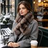 Elegant Cold Weather Accessory Faux Mink Wrap Scarf for Women, Double-Sided Plush Neck Warmer, Commuting Warm Thick Winter Fur Collar, Luxury