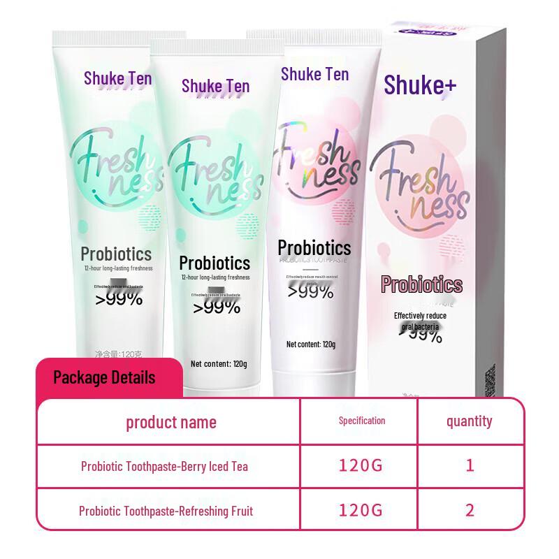 Shuke Probiotic Fresh Breath & Stain Removal Toothpaste Set