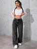Women's High Waist Wide Leg Jeans - Sweet & Spicy Style, Casual, Loose, Long Pants, Bestseller