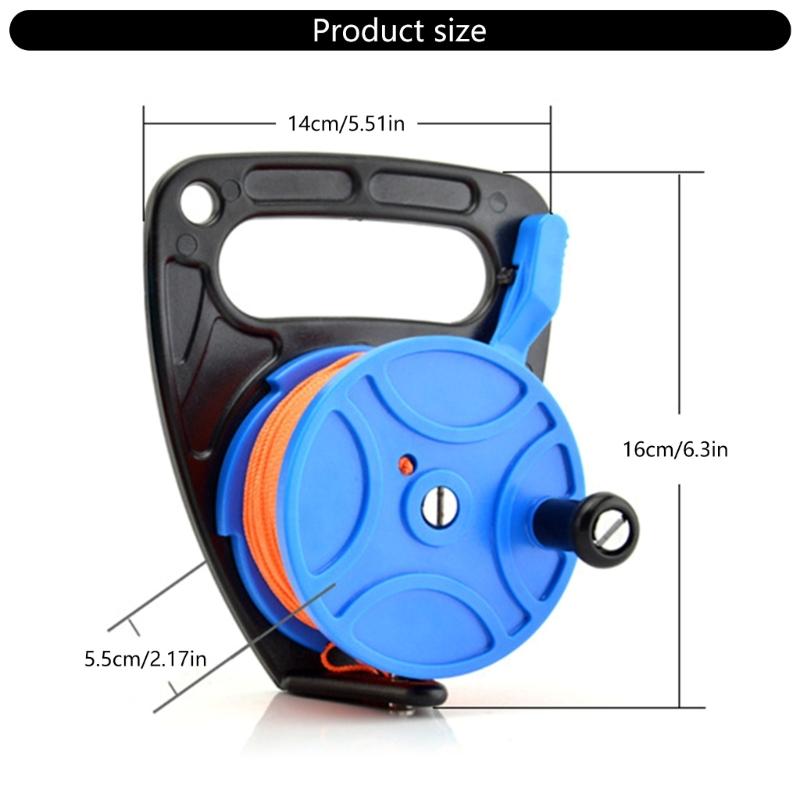 Diving Reel with Thumb Stoppers 83m/272ft Scubas Ratchets Dives Reel for Underwater Scubas Diving Snorkeling Enduring