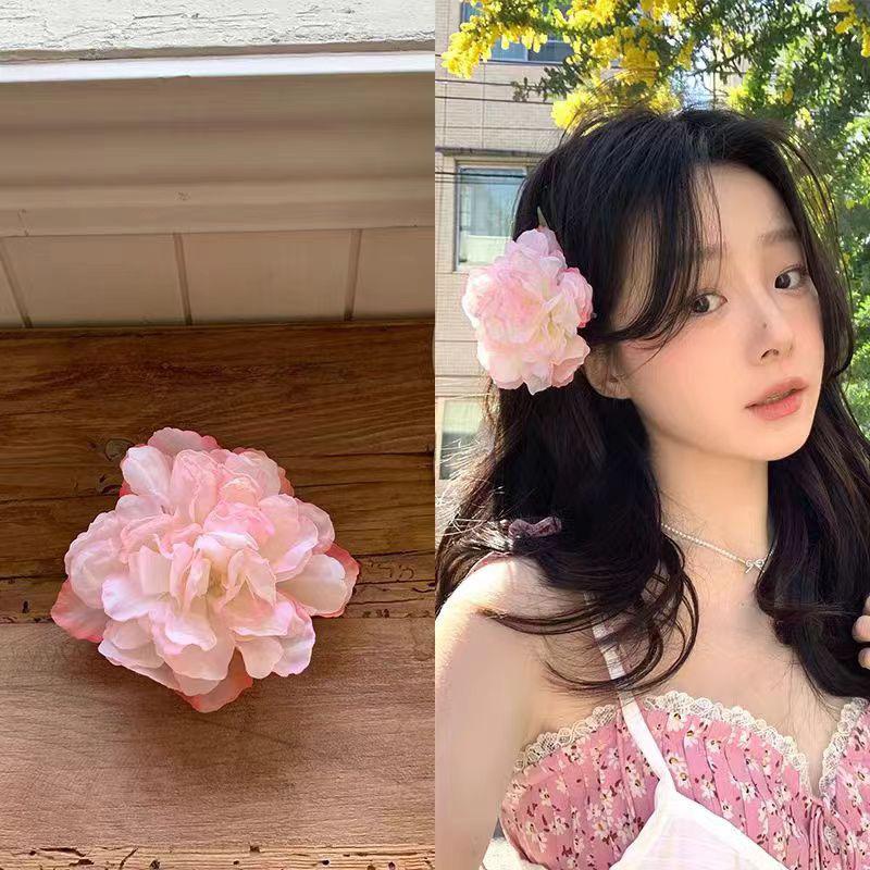 Girl Photo Flower Headdress Flower Hairpin Seaside Vacation Head Flower Art Test Accessories Live Broadcast Peony Hair Accessories