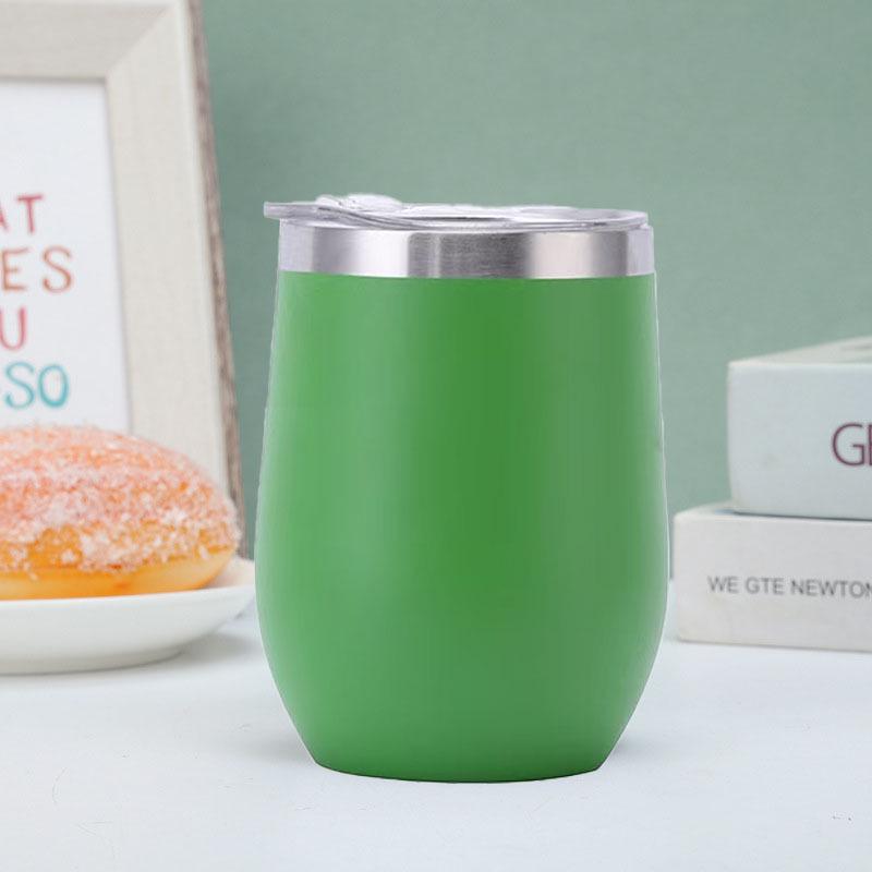 U-shaped 12oz Christmas Insulated Eggshell Wine Cup, Red