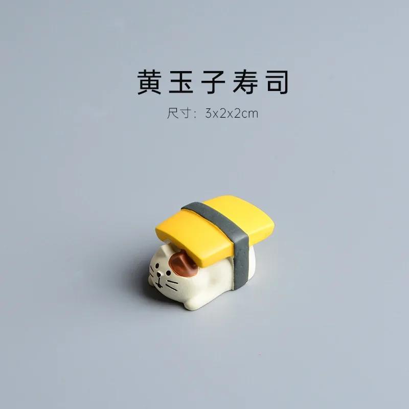 ZAKKA Miniatures Sushi Cute Cat model Resin Handicraft Desktop Ornaments Decor Crafts Figurines Scene Photography Props Toys