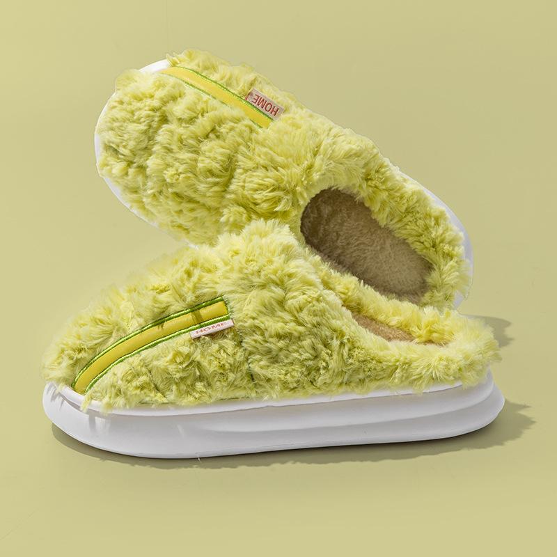 Winter new cotton slippers indoor home thick bottom non-slip warm couple wear plush cotton drag