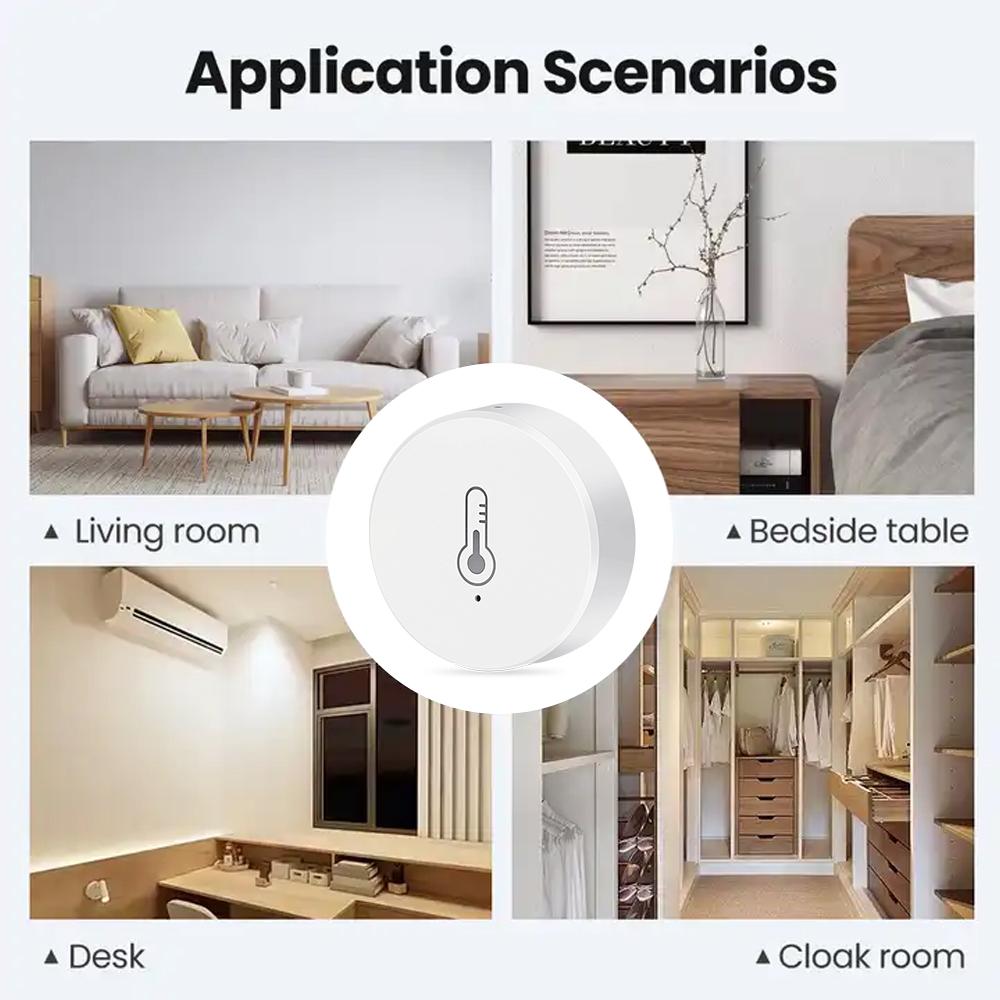Haozee Ewelink Zigbee 3.0 Temperature And Humidity Sensor Remote Monitor Battery Powered Work With Alexa Google Home