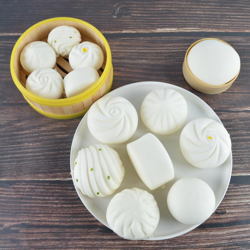 Slow Rebound PU Steamed Buns & Dumplings Stress Toy Model