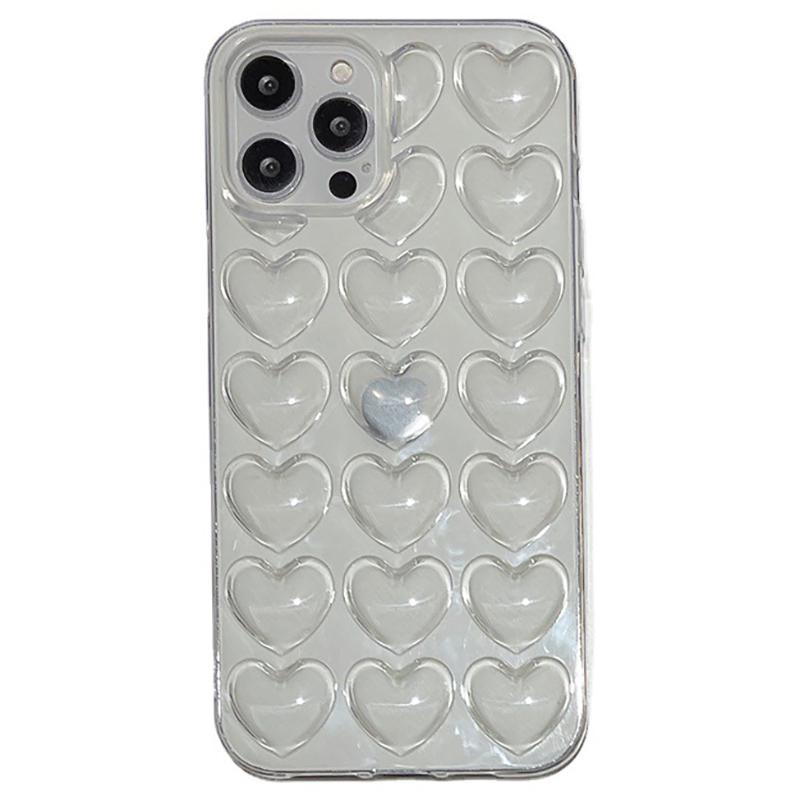 Cute 3D Love Heart Case For iPhone 17 Air 14 13 12 11 15 Pro Max 16 Plus Cartoon Candy Color Back Cover For 12 13 Mini Cases